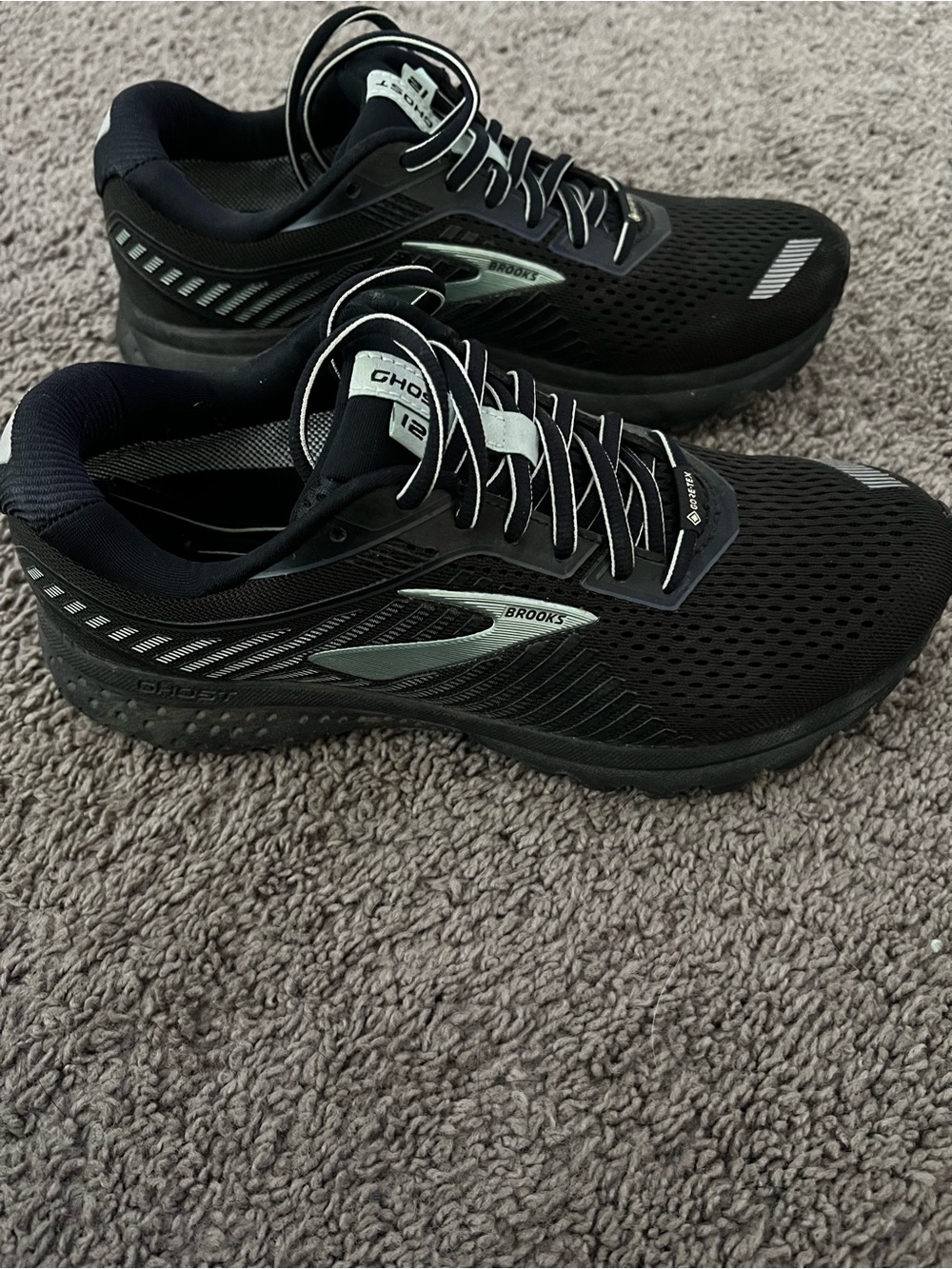 Brooks Ghost Running Shoes in Black with Silver Accents